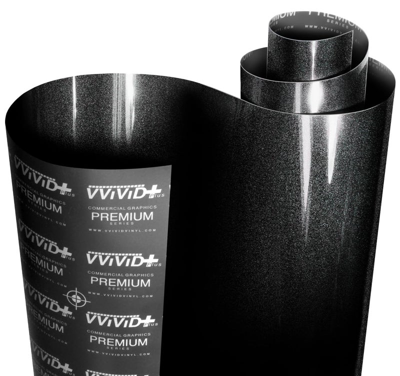 VViViD Ultra Gloss Black Metallic Diamond Crystal Vinyl Car Wrap 15ft x 5ft