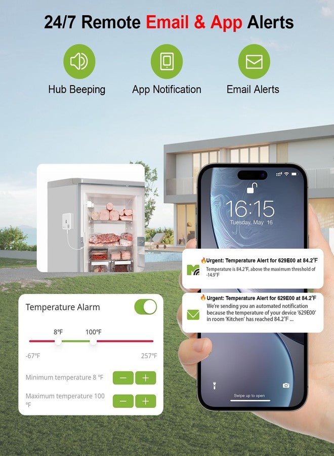 MOCREO H5-Lite Wireless Hub, Upgrade with Screen, Displays Sensor Data, Historical Charts, Weather and Calendar, Compatible with MOCREO BLE Sensor - Image 4