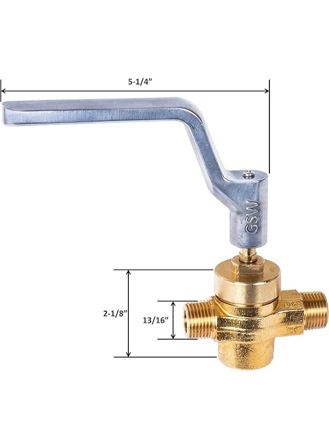 جي أس دبليو صمام غاز نحاسي GSW WR-GV مع مقبض لموقد ووك تجاري، معتمد من ETL، بمقاس 1/2" NPT × 1/2" NPT و1/2 PSI - Image 4