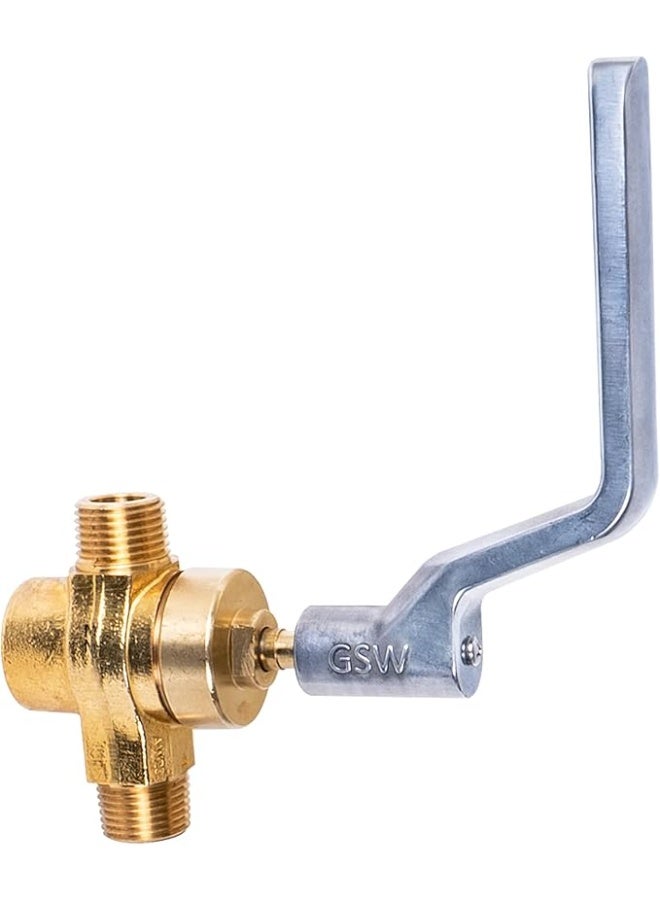 جي أس دبليو صمام غاز نحاسي GSW WR-GV مع مقبض لموقد ووك تجاري، معتمد من ETL، بمقاس 1/2" NPT × 1/2" NPT و1/2 PSI - Image 1