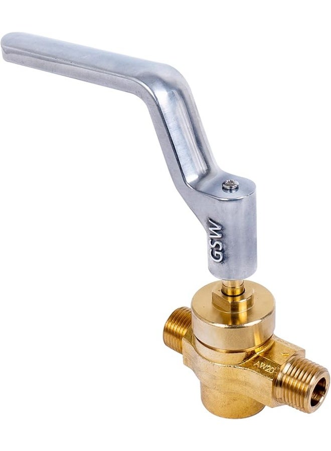 جي أس دبليو صمام غاز نحاسي GSW WR-GV مع مقبض لموقد ووك تجاري، معتمد من ETL، بمقاس 1/2" NPT × 1/2" NPT و1/2 PSI - Image 2