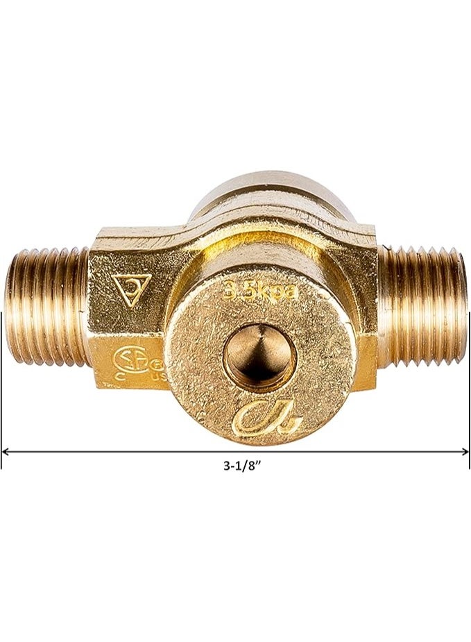جي أس دبليو صمام غاز نحاسي GSW WR-GV مع مقبض لموقد ووك تجاري، معتمد من ETL، بمقاس 1/2" NPT × 1/2" NPT و1/2 PSI - Image 5