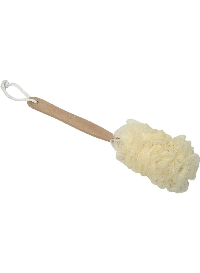 تيندانس إسفنجة استحمام شبكية من البولي إيثيلين بمقبض خشبي طبيعي