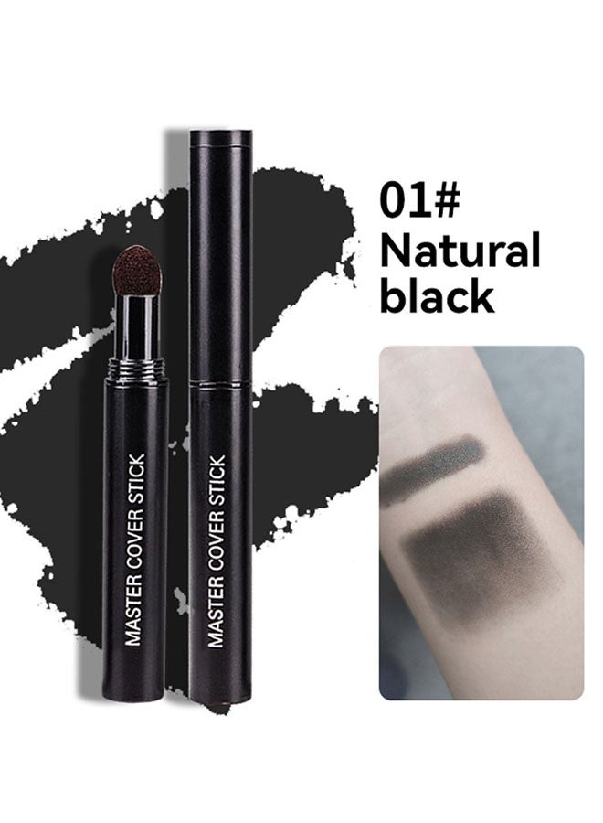 Maxfine Hairline Shadow Pen，Hairline Powder Hair Root Touch Up,Hair Filler Volumizing Powder Fill In Receding Hair Lines Bald Spots Wide Parts Forehead Side,Hairline Finishing Stick Sweatproof For Women Men- 01# Black - Image 2