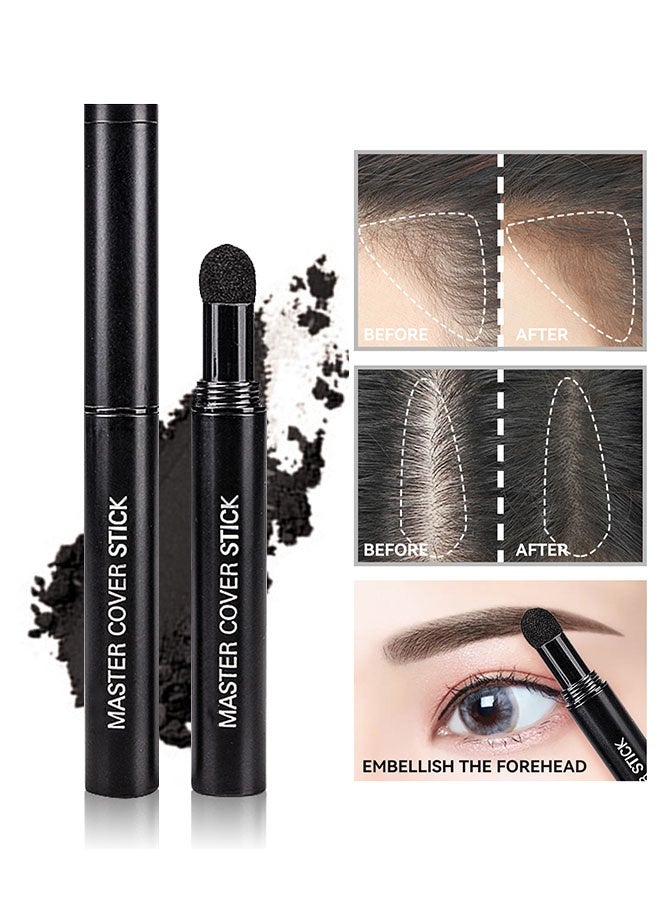 Maxfine Hairline Shadow Pen，Hairline Powder Hair Root Touch Up,Hair Filler Volumizing Powder Fill In Receding Hair Lines Bald Spots Wide Parts Forehead Side,Hairline Finishing Stick Sweatproof For Women Men- 01# Black - Image 1