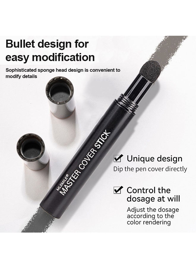 Maxfine Hairline Shadow Pen，Hairline Powder Hair Root Touch Up,Hair Filler Volumizing Powder Fill In Receding Hair Lines Bald Spots Wide Parts Forehead Side,Hairline Finishing Stick Sweatproof For Women Men- 01# Black - Image 4