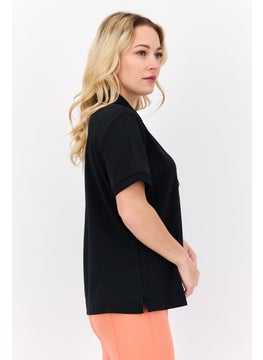 Greg Norman Women Sportswear Fit Short Sleeve Training Polo Shirt, Black  - Image 3
