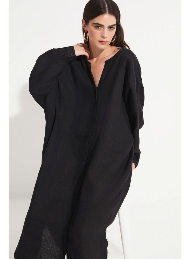 جون فستان ميدي أسود - Image 4