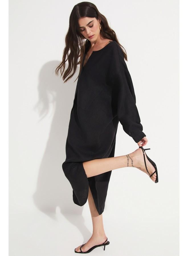 جون فستان ميدي أسود - Image 3