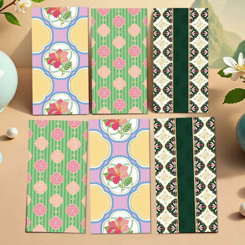 Eid Money Envelope - Style 4 (6 Pcs Pack) - Eid Mubarak Cash Gift Envelope for Kids, Ramadan Eidi Money Wallet, Green Lucky Envelope, Arab Festival Favors