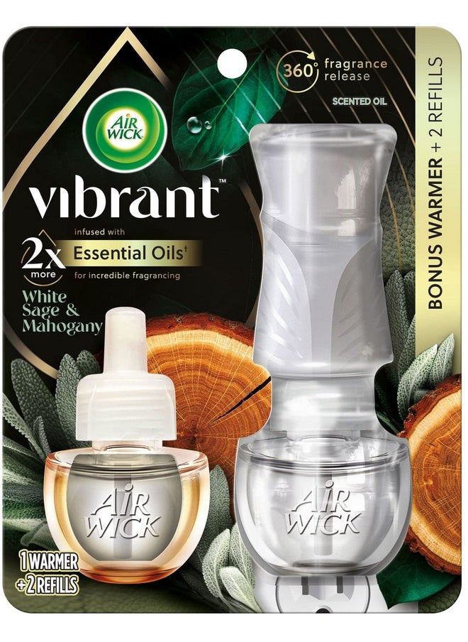 Air Wick Air Wick Plug in Scented Oil Starter Kit (Gadget + 2 Refills), White Sage & Mahogany, Air Freshener, Essential Oils  - Image 1
