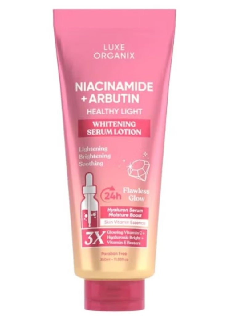 LUXE ORGANIX سيروم لوشن لتفتيح البشرة الصحي مع النياسيناميد + ألفا أربوتين 350 مل