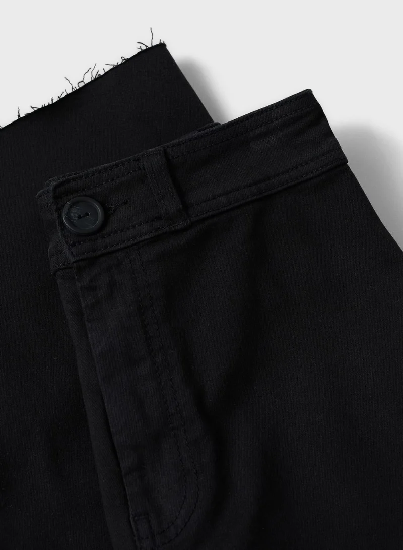 MANGO Kids Cropped Wide Leg Jeans
