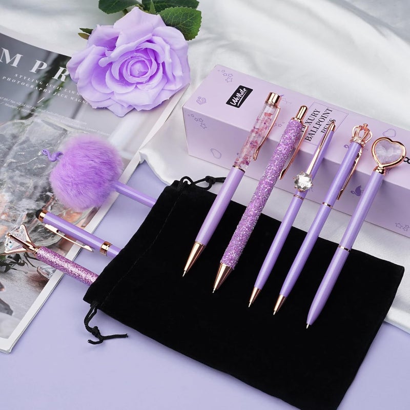 WEMATE 8-Piece Purple Ballpoint Pen Set - Image 3