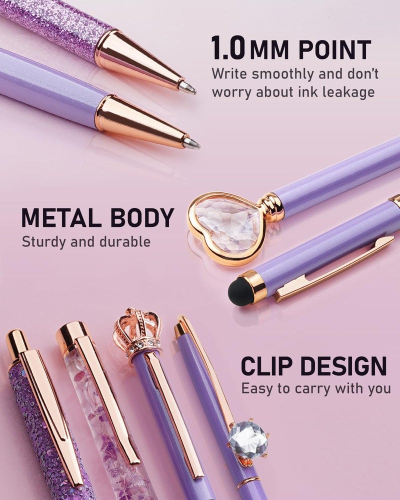 WEMATE 8-Piece Purple Ballpoint Pen Set - Image 4