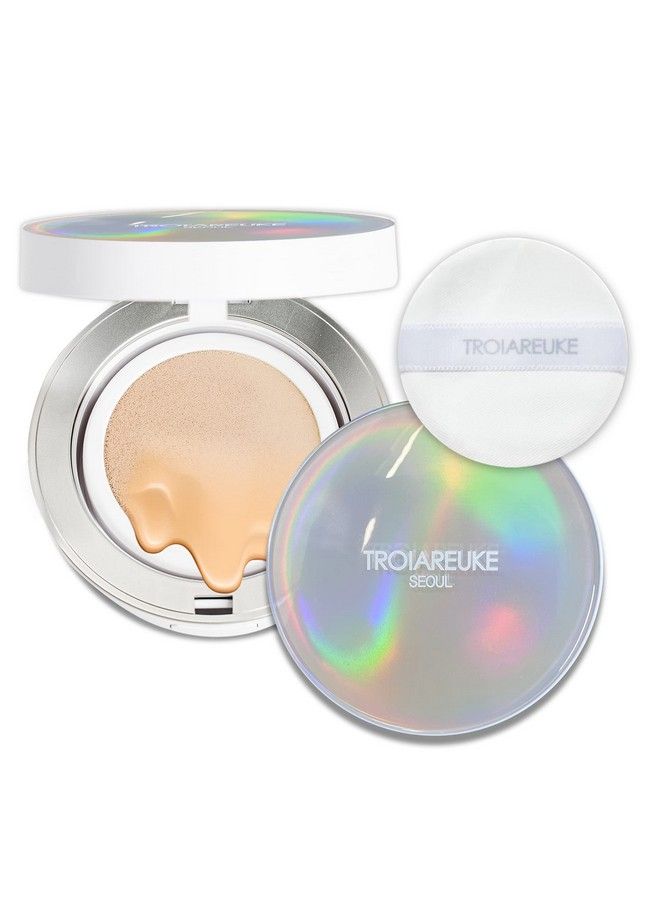 TROIAREUKE Seoul "Bridal" Cushion Foundation (Shade 21 Pink Beige) Natural Coverage Foundation I Wedding Makeup For All Skin Types Glowingflawless Finish I Korean Aesthetic Makeup - Image 2