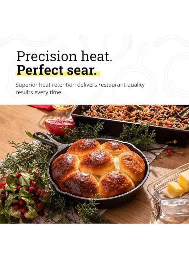 Lodge Pre-Seasoned Cast Iron Skillet (9 Inch, Black) - Image 2