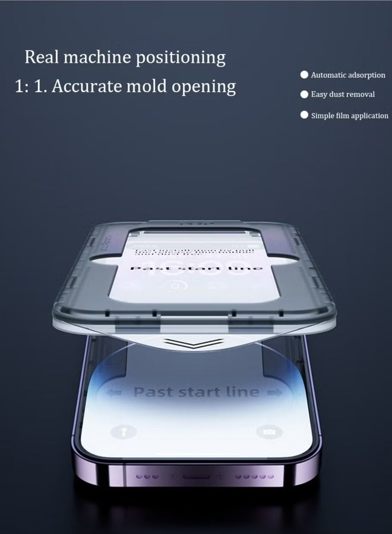 Tempered Glass Screen Protector for iPhone 15 Pro 6.1 inch with Dust Free Easy Application - Ultra Clear, Scratch Resistant, Automatic Alignment and HD Clear Screen Guard (Clear with Black Edges) - Image 3