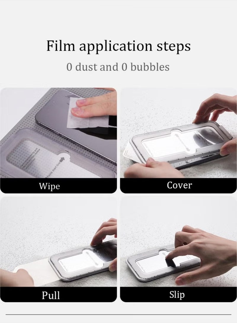 Tempered Glass Screen Protector for iPhone 15 Pro 6.1 inch with Dust Free Easy Application - Ultra Clear, Scratch Resistant, Automatic Alignment and HD Clear Screen Guard (Clear with Black Edges) - Image 5