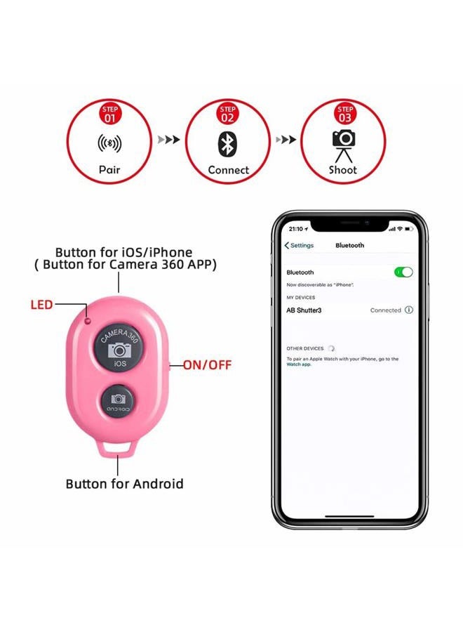 AngelReally Wireless Camera Shutter Remote Control for Smart Phones- Compatible with iOS/Android (Pink+Green+White+Black) - Image 3