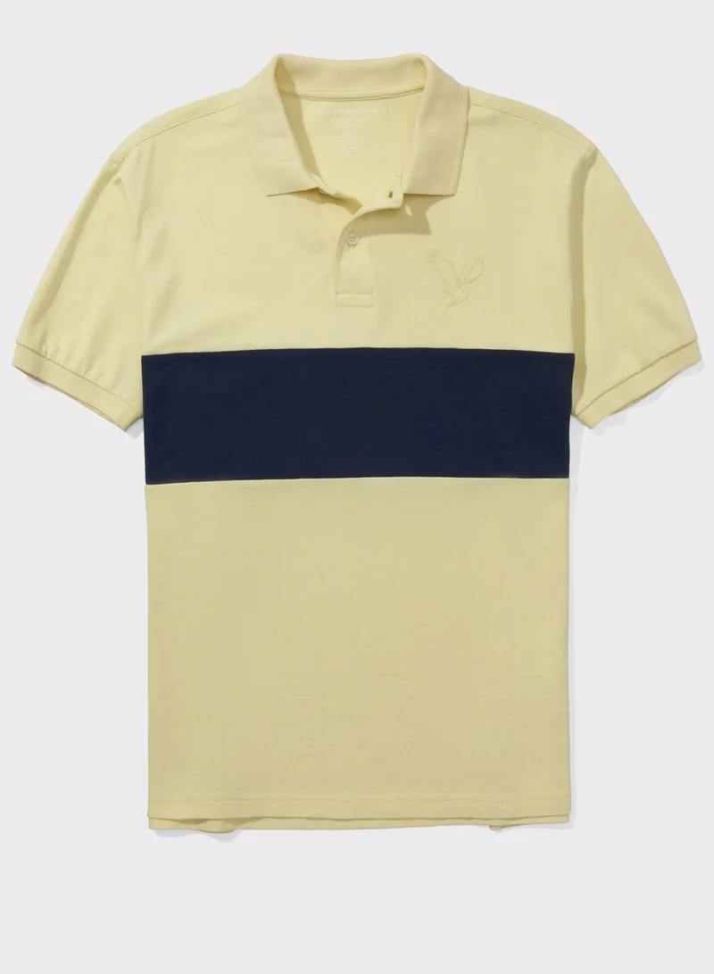 American Eagle Color Block Polo
