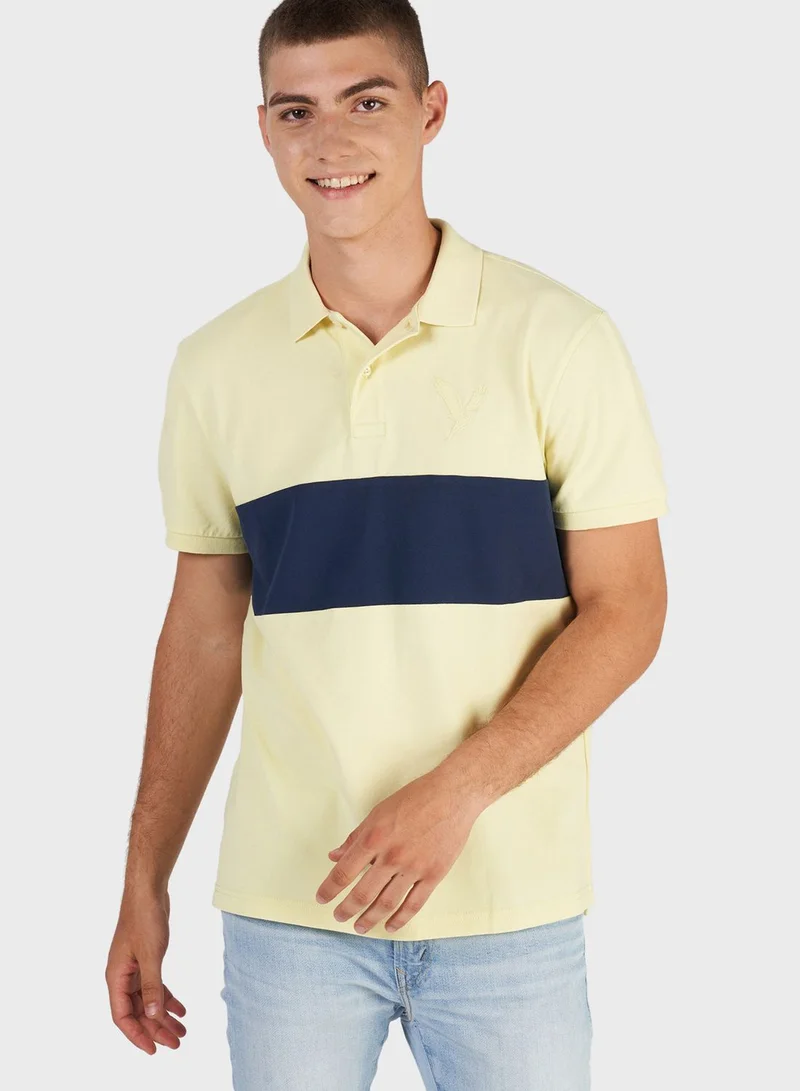 American Eagle Color Block Polo