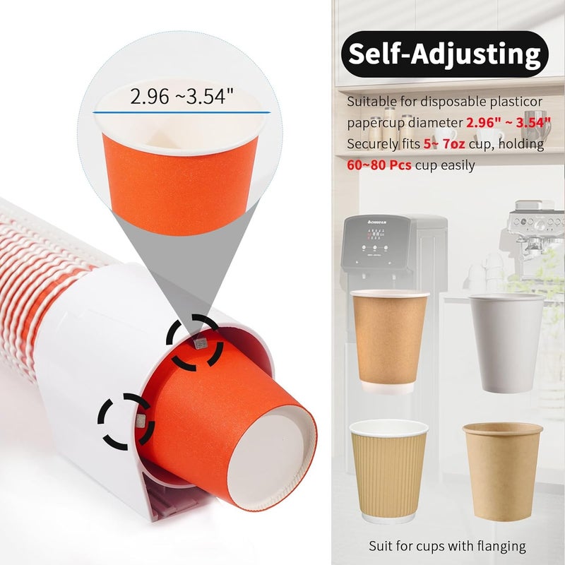 Bennort Paper Cup Dispenser Holder For Water Glass Wall Mount Drinking Water Cup Dispenser Rack And StorageDisposable Cup Holder Organizer For Home Office HospitalSticker Or Screw Plate Mountable - Image 4