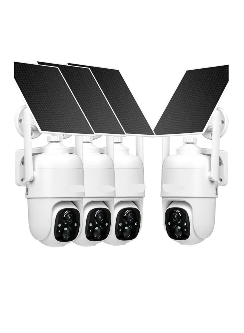 4CQ1 AI 2K Solar Security Camera – Wireless Outdoor, Battery Powered, Two-Way Audio, PIR Motion Detection, 360° Pan/Tilt View, Easy Setup, Color Night Vision - Image 1