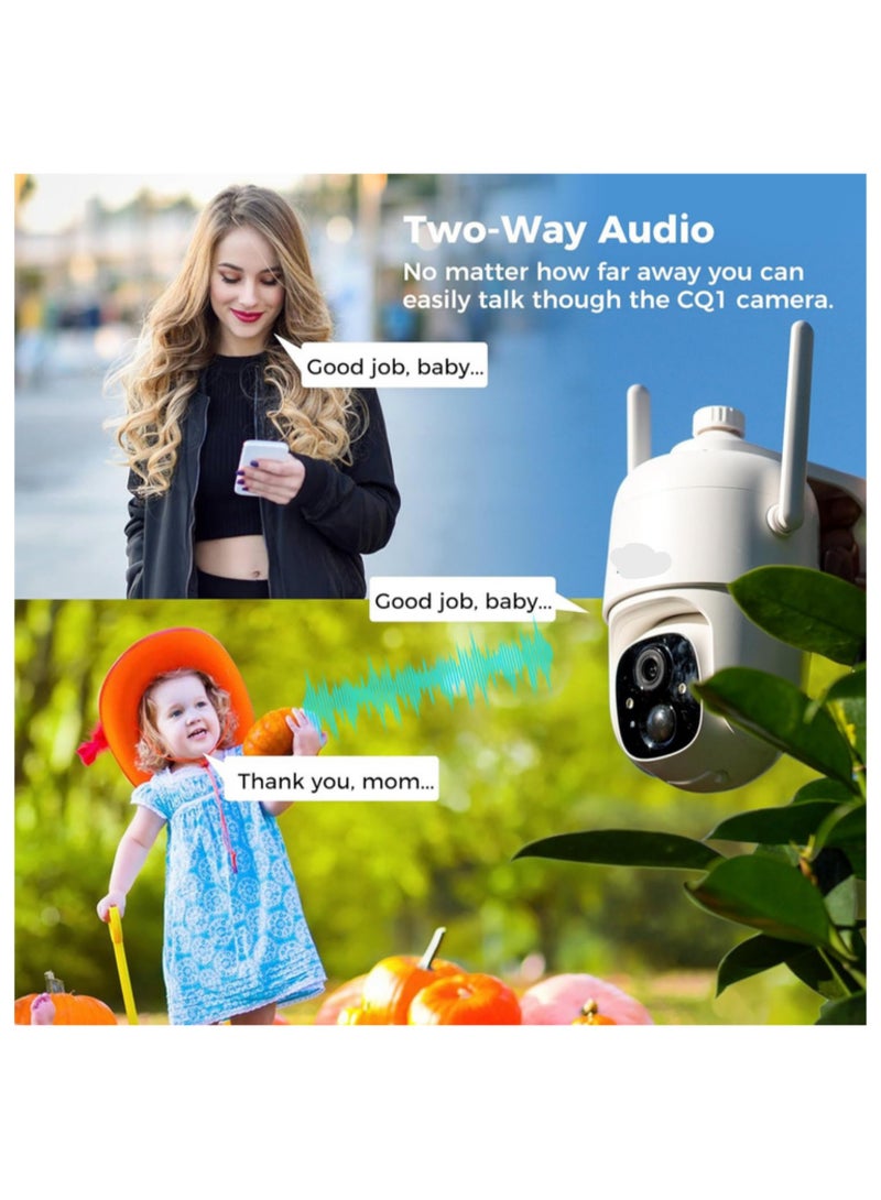 4CQ1 AI 2K Solar Security Camera – Wireless Outdoor, Battery Powered, Two-Way Audio, PIR Motion Detection, 360° Pan/Tilt View, Easy Setup, Color Night Vision - Image 3