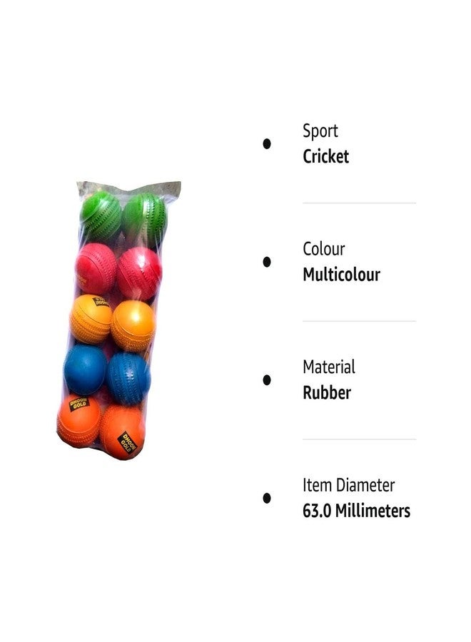 Fervor Spel Rubber Jumper Cricket Ball - 10 Pieces, Multicolour Standard Size - Image 2