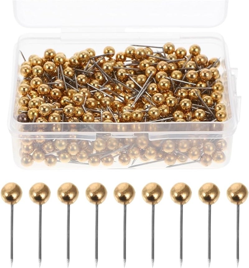 Golden Push Pins 900 PCS Thumbtacks for Bulletin Boards Cork Board Map Decor - Image 2