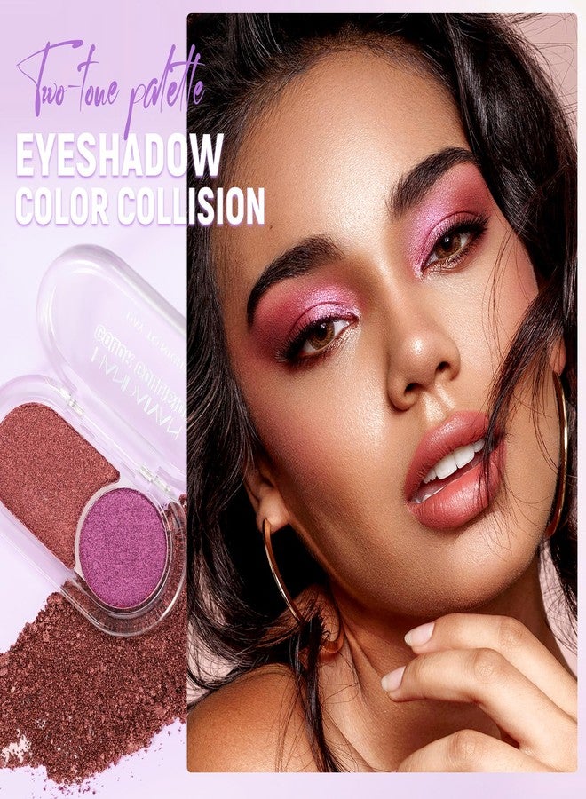 BAISEN DIARY Rosewood Red & Fuchsia Plum Eyeshadow Duo - Romantic, Bold Tones for Date Nights & Statement Looks - Silky, High-Impact Formula with Luxurious Shine & Deep Berry Undertones(04) - Image 3