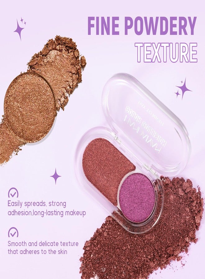 BAISEN DIARY Rosewood Red & Fuchsia Plum Eyeshadow Duo - Romantic, Bold Tones for Date Nights & Statement Looks - Silky, High-Impact Formula with Luxurious Shine & Deep Berry Undertones(04) - Image 4