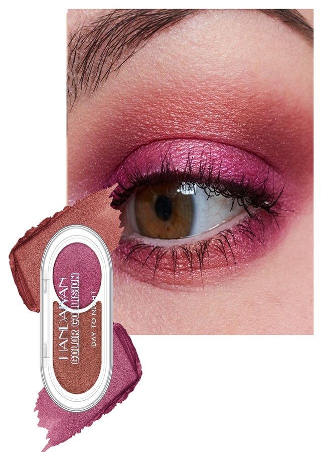BAISEN DIARY Rosewood Red & Fuchsia Plum Eyeshadow Duo - Romantic, Bold Tones for Date Nights & Statement Looks - Silky, High-Impact Formula with Luxurious Shine & Deep Berry Undertones(04) - Image 1