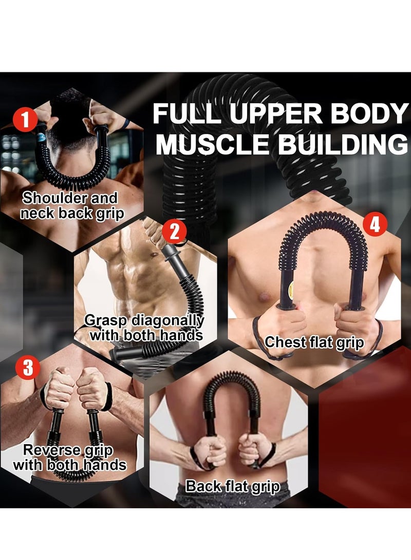 قطوب جهاز تمرين لتقوية الصدر والذراعين - معدات اللياقة البدنية لتمارين الصدر والذراعين والكتفين الفعالة - باور تويستر بار تمرين المعدات الرياضية محمول للجيم المنزلي - Image 3