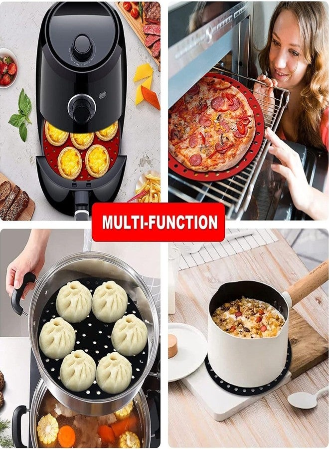 Trifecta Round Silicone Air Fryer Liner, Easy Clean Air Accessories, Non Stick, Oil-Free Fryer Liner, Parchment Replacement Liners Mat Mixing, Basket, Flexible (Random, Pack of 2) - Image 4