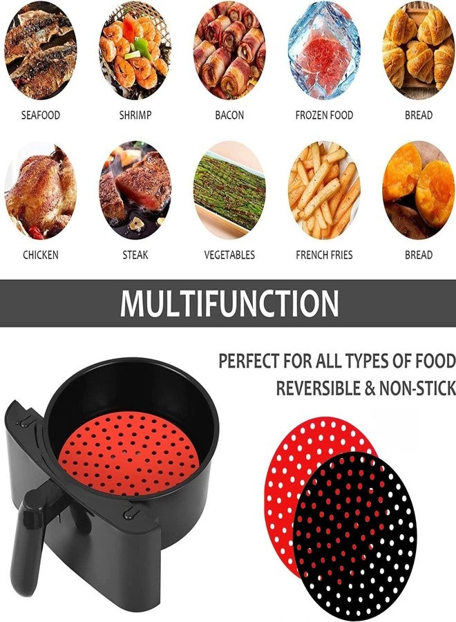 Trifecta Round Silicone Air Fryer Liner, Easy Clean Air Accessories, Non Stick, Oil-Free Fryer Liner, Parchment Replacement Liners Mat Mixing, Basket, Flexible (Random, Pack of 2) - Image 5