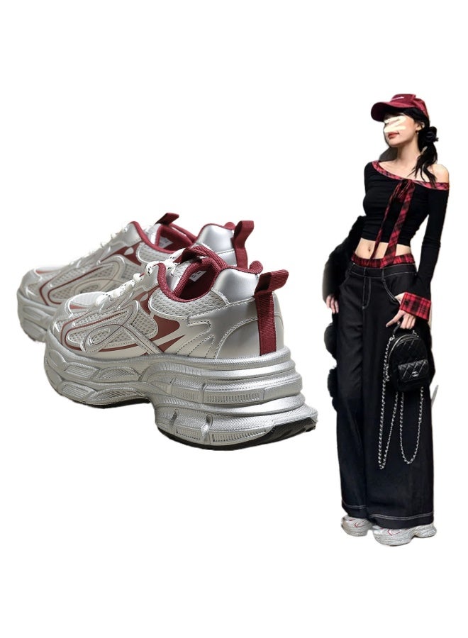 SAFIYA Saturday's Dad Shoes For Women 2025 New Spring/autumn Versatile Casual Sneakers Platform Height-increasing Shoes Women's Shoes - Image 2