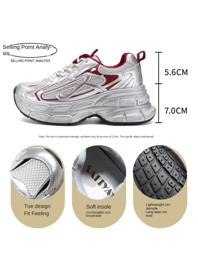 SAFIYA Saturday's Dad Shoes For Women 2025 New Spring/autumn Versatile Casual Sneakers Platform Height-increasing Shoes Women's Shoes - Image 4
