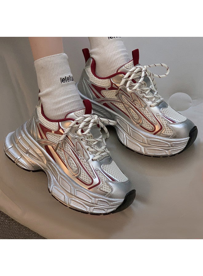 SAFIYA Saturday's Dad Shoes For Women 2025 New Spring/autumn Versatile Casual Sneakers Platform Height-increasing Shoes Women's Shoes - Image 5
