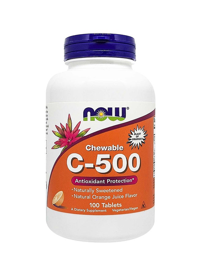 Now Foods Vitamin C-500 with Rose Hip 100 Tablets - Image 1
