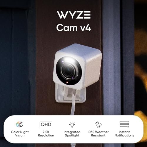 WYZE Cam v4 Latest Model 25K AI Security Camera IndoorOutdoor Cameras for Home Security Baby Monitor Pet Camera Vibrant Color Night Vision No Subscription Required Free Expert Help - Image 3