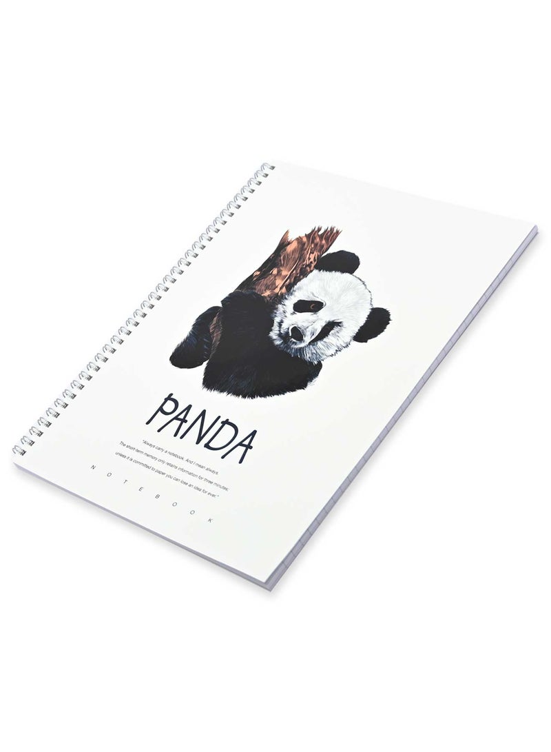 FIS Pack Of 5 Spiral Soft Cover Notebook, 96 Sheets A4 Panda Design 5 -FSNBSSCA496-PAN5 - Image 1