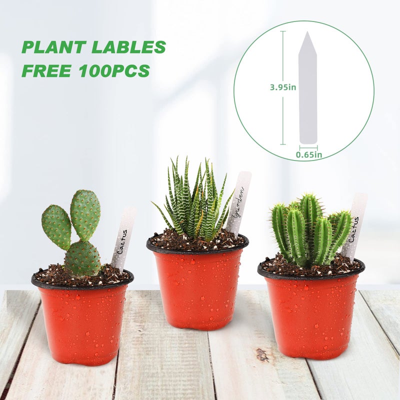 TDHDIKE 4" Small Plastic Plant Nursery Pot/Pots (100pcs) Seedlings Flower Plant Container Seed Starting Pots , Come with 100pcs Plant Labels - Image 5