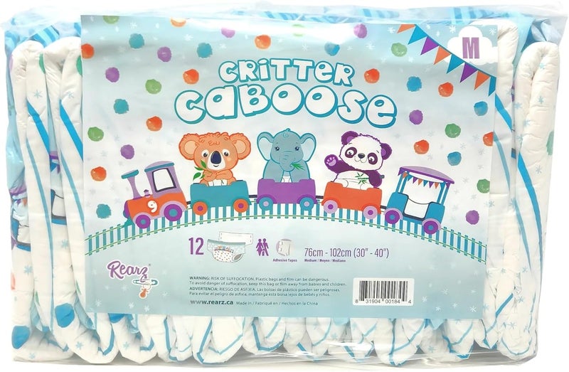 Rearz Critter Caboose Brief Adult Printed Diapers 12 Pack 11000ml Medium - Image 5