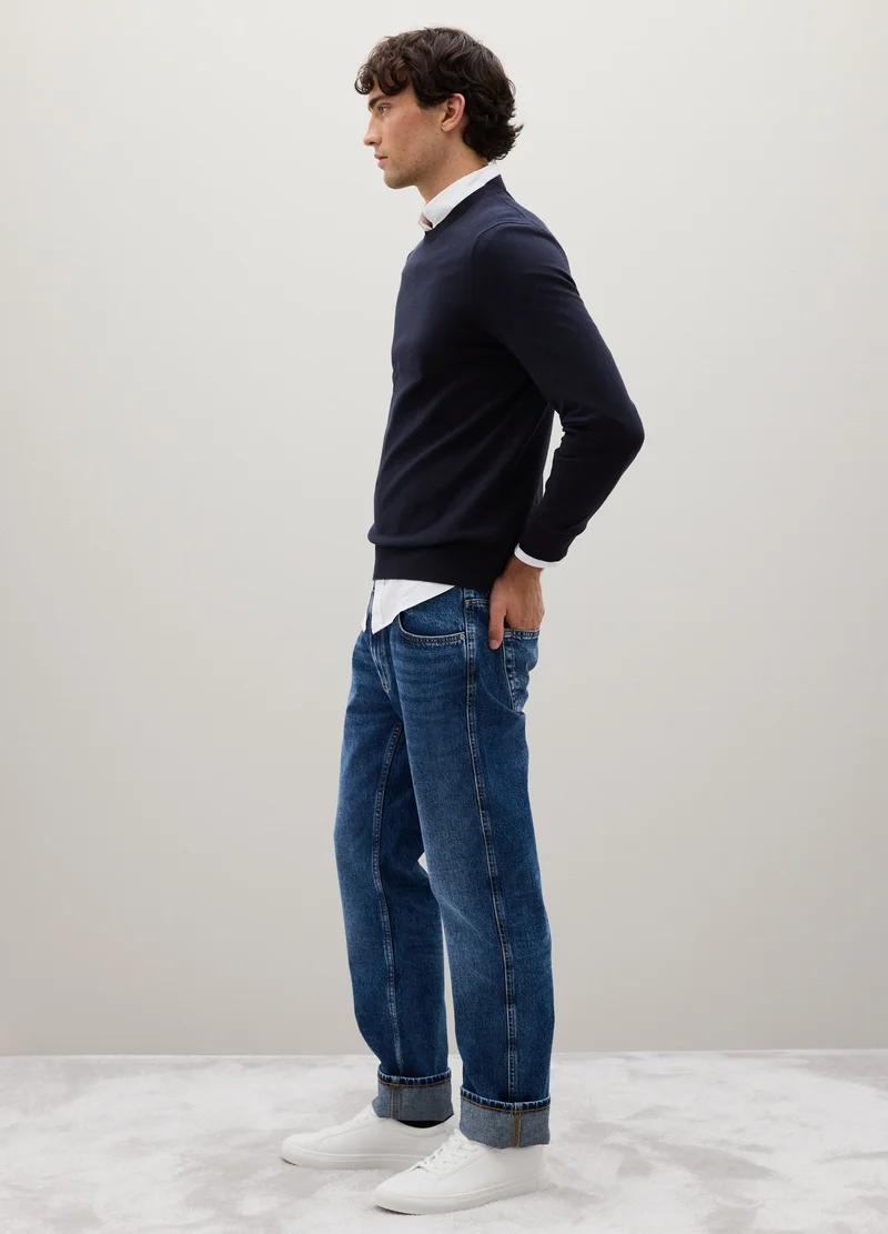 Ovs  OVS Blue Sweater In Cotton And Polyamide for Men | Best Price UAE