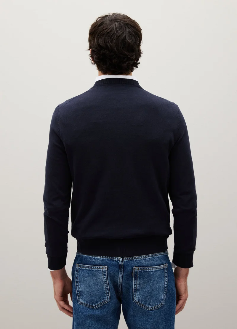 Ovs  OVS Blue Sweater In Cotton And Polyamide for Men | Best Price UAE