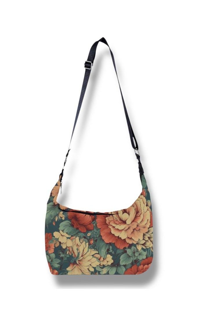 Women’s Crossbody Bag with Classic Floral Print – Romantic Touch with Warm Tones - Image 1