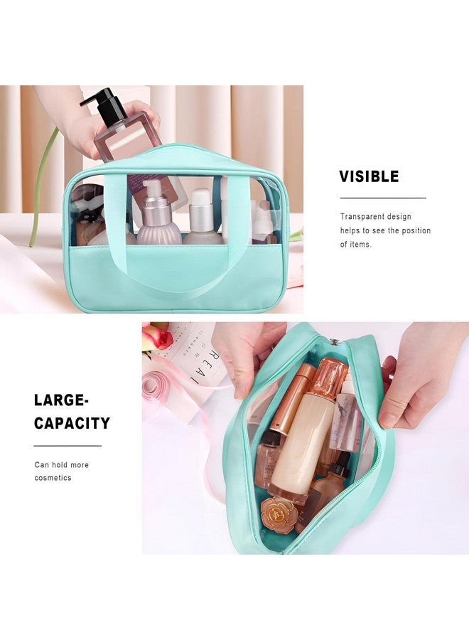 NFI essentials Set of 3 Transparent Makeup Pouch for Women Travel Cosmetic Makeup Organizer Bag, Washbag Pouch Portable Carry Toiletry Storage Bag for Girls - Image 5