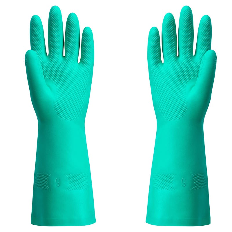 ThxToms Chemical Resistant Nitrile Gloves Resist Household Acid Alkali Solvent and Oil Latex Rubber Free 1 Pair Large